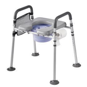 Bedside Commode Chair 4-in-1 Raised Toilet Seat Adjustable Height 500 lbs