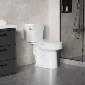 4.8 LPF 1.28 GPF Siphonic Two-Piece Toilet, Side Single Flush, CUPC, Watersense, ADA Height, Gloss White GW-004