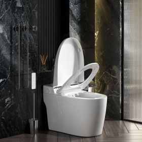 One Piece Bidet Toilet for Bathrooms Smart Bidet Toilet with Warm Air Dryer Heated Seat LED Night Light Auto Open/Close Toilet