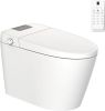 Smart Toilet Bidet Combo with Foot Sensor Open Cover/Seat, LED Display, Self-Cleaning Nozzle, Heated Seat, Night Light, Knob Control