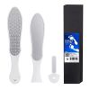 White Foot Rasp & 2-Sided Callus Remover for Feet. 3-in-1 Set Stainless Steel Foot File
