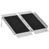 HOMCOM 2ft Folding Wheelchair Ramp, Aluminum, Non-Slip Surface, 600lbs Capacity, for Doorways