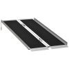 HOMCOM 5' Skidproof Portable Wheelchair Ramp for Home, Steps, Doorways, Carpeted Foldable Handicap Ramp, Threshold Ramp