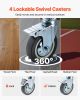 Bedside Commode Chair with 4 Wheels 4-in-1 Raised Toilet Seat 350 lbs