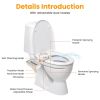 Bidet Attachment for Toilet Non-Electric Fresh Water Bidet Sprayer Toilet Seat Attachment with Dual Nozzles Water Flow Control Self-Cleaning Mode