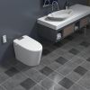 Smart Toilet Bidet Combo with Foot Sensor Open Cover/Seat, LED Display, Self-Cleaning Nozzle, Heated Seat, Night Light, Knob Control