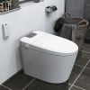 Smart Toilet Bidet Combo with Foot Sensor Open Cover/Seat, LED Display, Self-Cleaning Nozzle, Heated Seat, Night Light, Knob Control