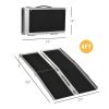 HOMCOM Wheelchair Ramp, 4ft, Aluminum, Portable, Non-Slip Surface, Black, for Steps, Doorways, Stairs