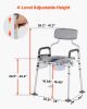 Bedside Commode Chair 4-in-1 Raised Toilet Seat 500 lbs Adjustable Height