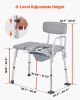 4-in-1 Bedside Commode Chair Raised Toilet Seat 500 lbs Adjustable Height