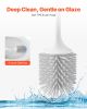Toilet Brush and Holder Set with PP Handle for Bathroom Deep Cleaning