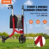 VEVOR 3 Wheels Rollator Walker for Seniors, Lightweight Aluminum Foldable Rolling Walker with Adjustable Handle